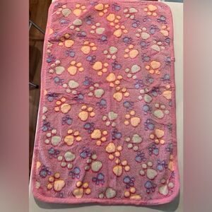 Small Dog Colorful Paw Print Blanket
